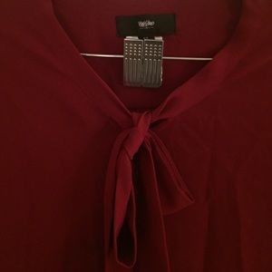Mossimo Supply Co. Tops - Mossimo Red Long Sleeve Blouse with Tie Neck Mossimo Supply Co. Tops - Mossimo Red Long Sleeve Blouse with Tie Neck